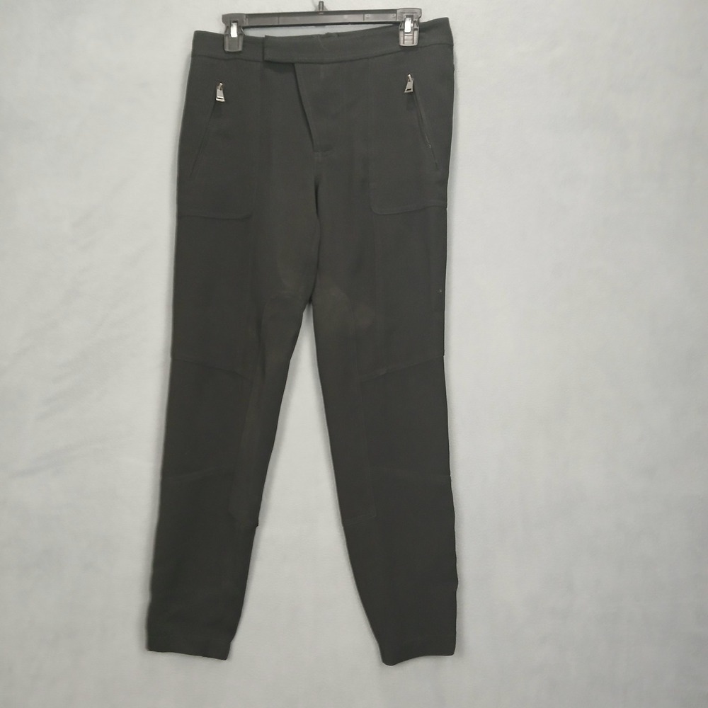 Vince Jogger Pants Womens 4 Black Stretch Tapered Leg Seam Panel Details Outdoor